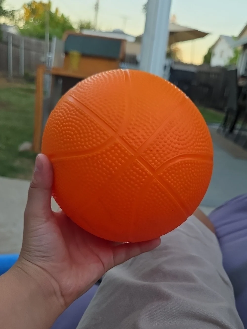 Bright Orange Textured Mini Basketball